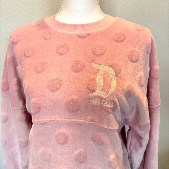 Soft Textured Polka Dot Disneyland Spirit Jersey | XS | EUC | Light Pink |Disney - Picture 3 of 10